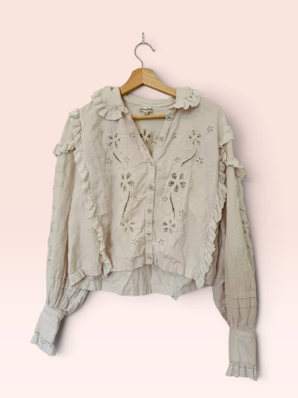 Adelie Canvas Embroidered Top Large